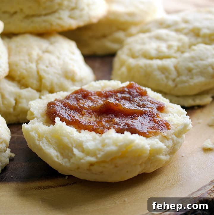 Slow-Cooker Apple Butter Recipe — No Peeling Needed 5 Cream biscuits with apple butter