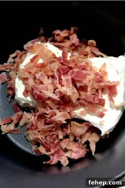 Creamy Bacon Crack Dip: Irresistible Party Appetizer Any Season 4 bacon and cream cheese