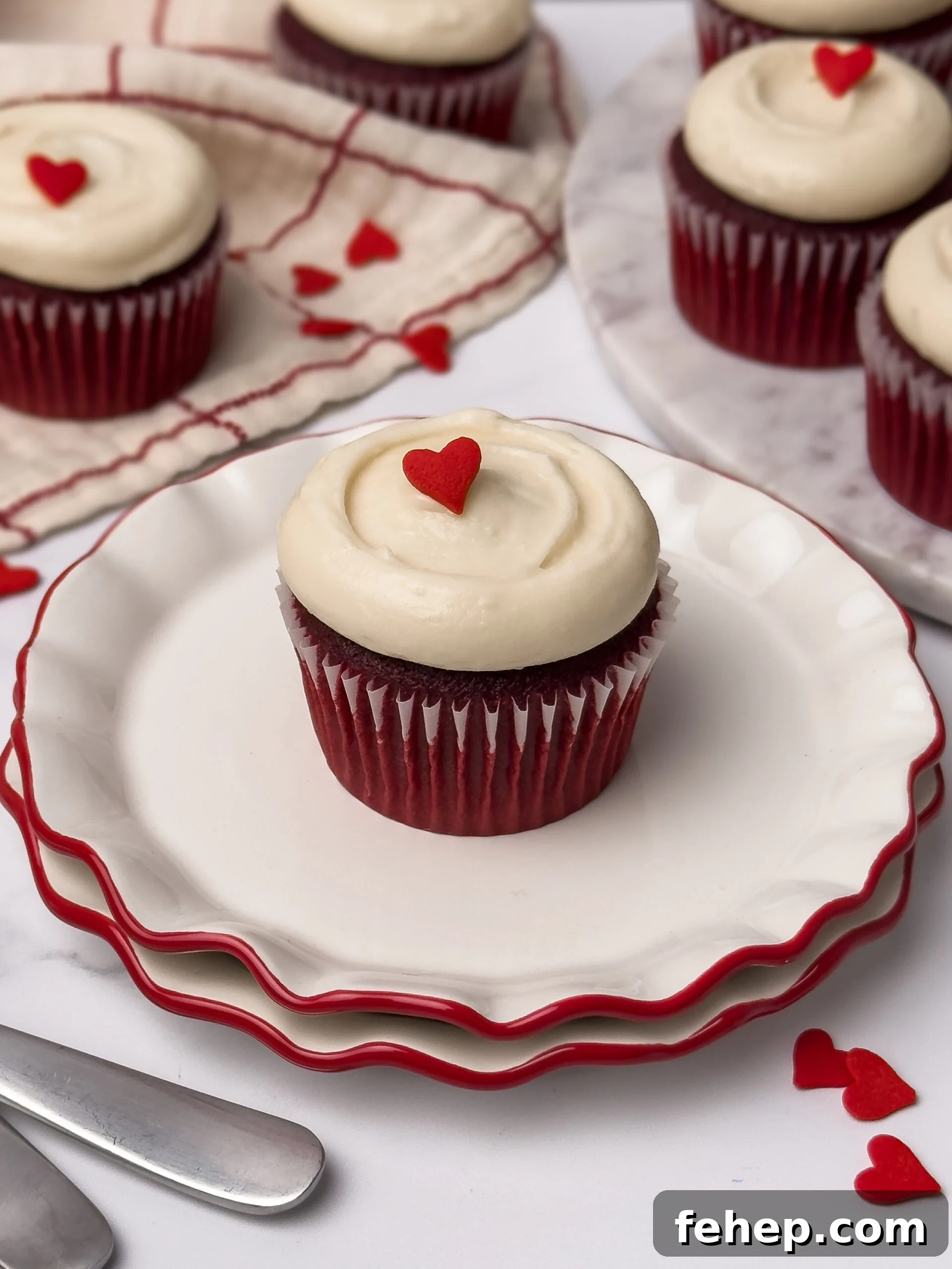 Red Velvet Cupcakes with Cream Cheese Frosting Recipe 2 Red velvet cupcake batter in a bowl
