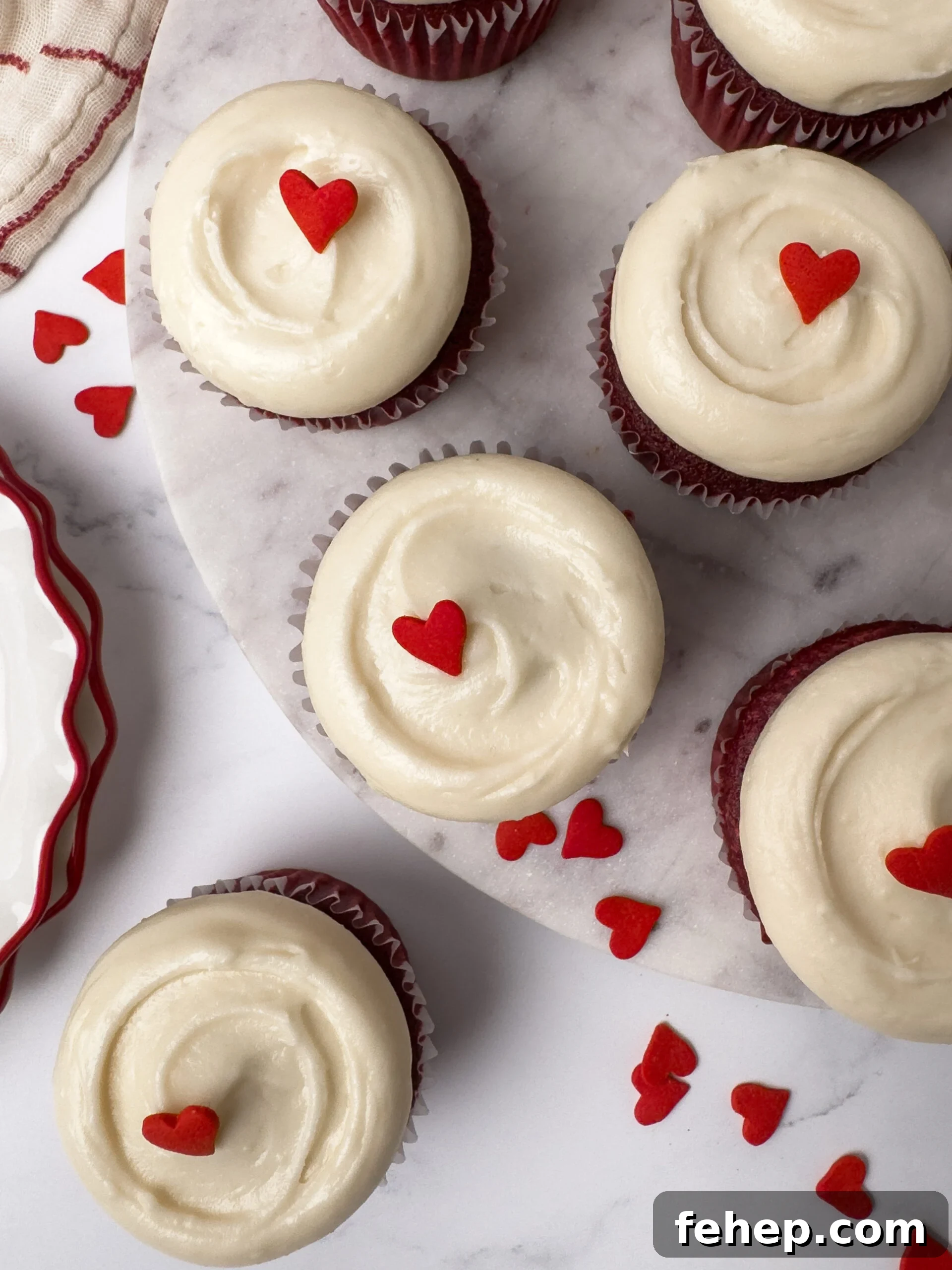 Red Velvet Cupcakes with Cream Cheese Frosting Recipe 8 Frosted red velvet cupcakes