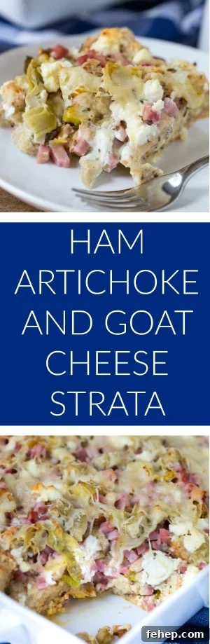 Ham Artichoke and Goat Cheese Strata