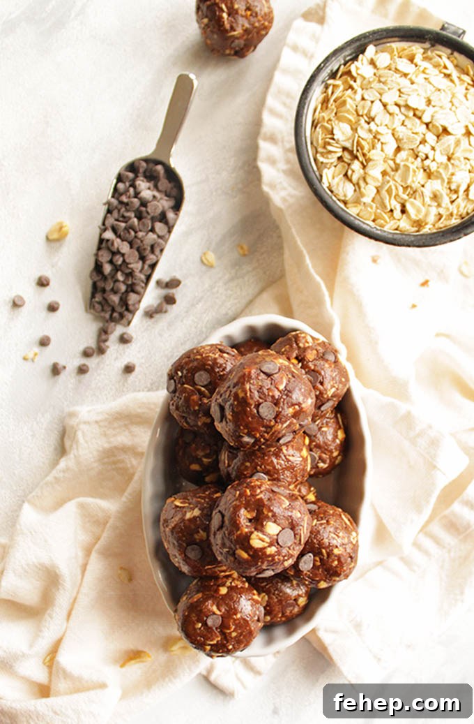 Chocolate Peanut Butter Energy Balls - Packed w/ a balance of nutrient rich ingredients to give you a burst of energy w/ all the chocolate peanut butter goodness. Makes a great pre-workout snack, afternoon snack, or goes great in a packed lunch. They stay fresh in the freezer for up to 6 months! (Gluten Free/Dairy Free) | robustrecipes.com