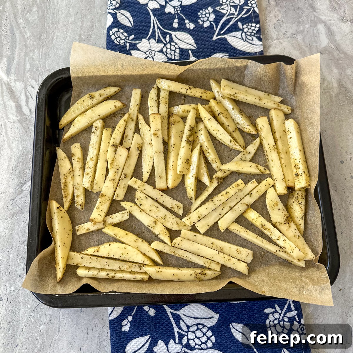 Garlic Parmesan Oven-Baked Steak Fries Recipe 5 season and bake the fries