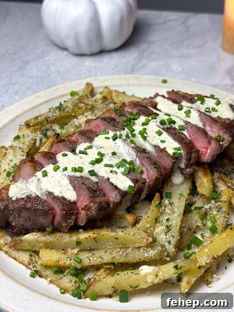 Garlic Parmesan Oven-Baked Steak Fries Recipe 8 garlic parmesan steak fries closeup