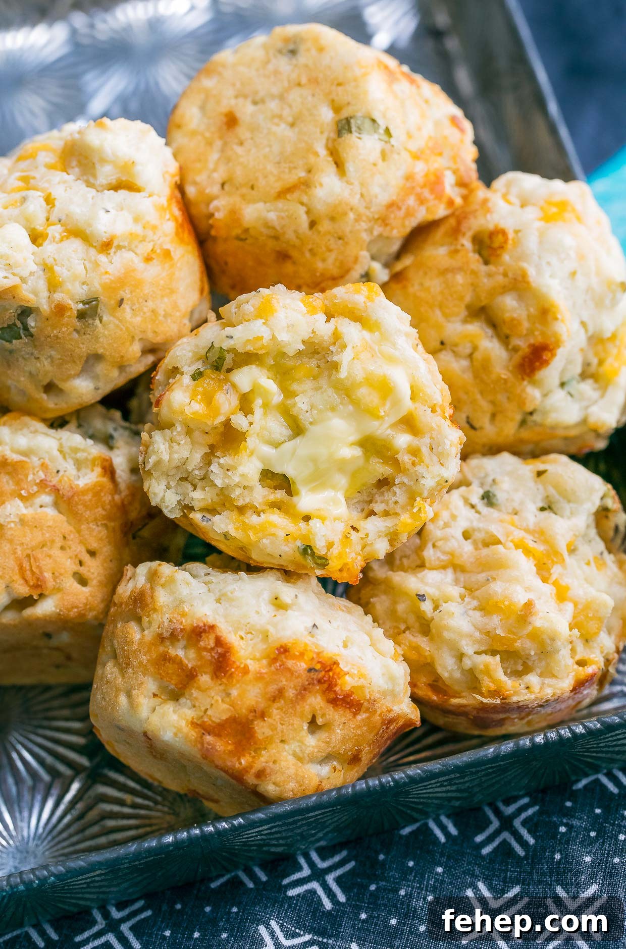 Savory Cheddar Muffins with Basil and Scallions