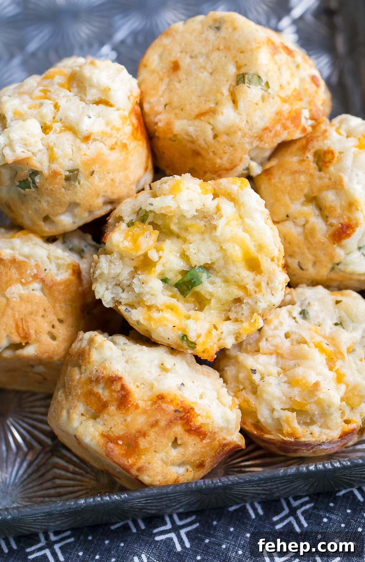 Savory Cheddar Muffins with Basil and Scallions
