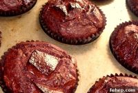 Chocolate Muffins with Marzipan & Spiced Hidden Hearts