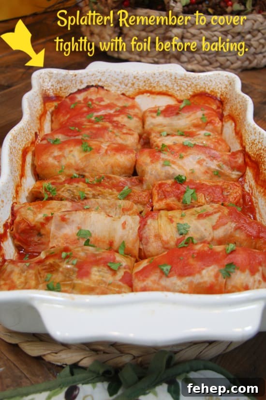 Stuffed Cabbage Rolls are that comfort food, cozy night in, kinda food. A baking dish loaded with filled cabbage leaves, smothered in a seasoned tomato sauce.
