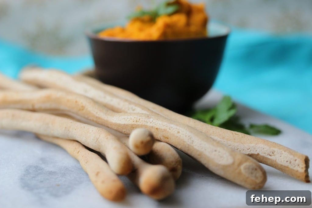 Gluten-Free Breadsticks with Roasted Carrot and Cumin Dip 5 Free From Breadsticks and carrot and cumin dip