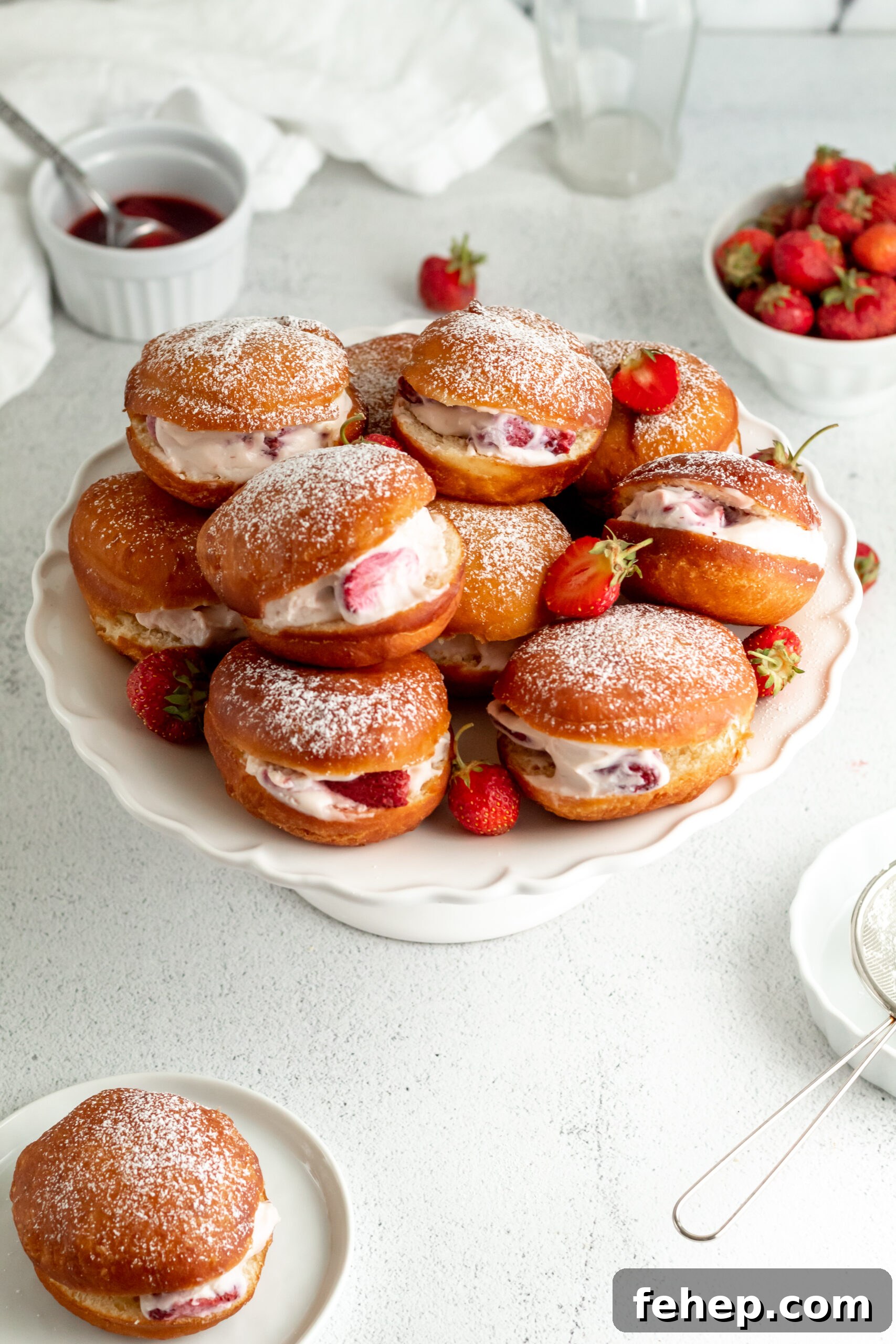 Strawberry filled donuts
