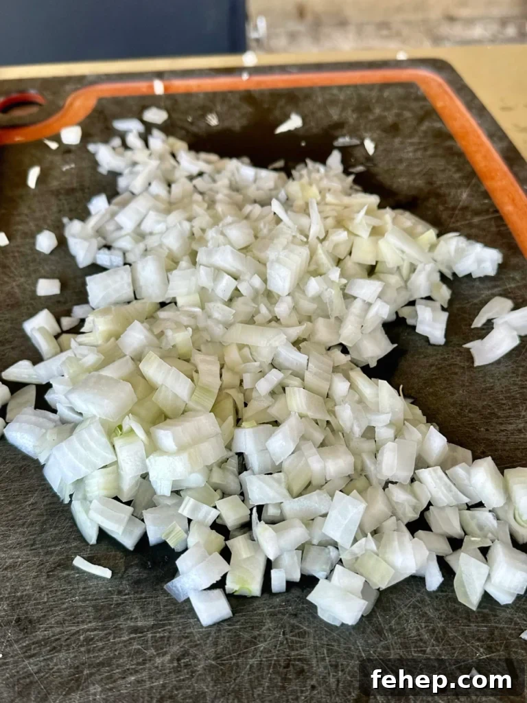 diced white onions
