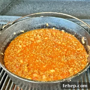 chili in a dutch oven