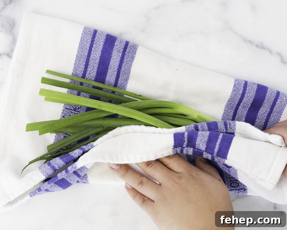 Cut green onions