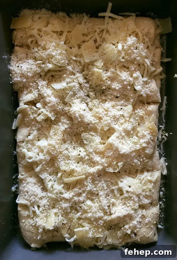 Chicago-Style deep dish breadsticks before going in the oven