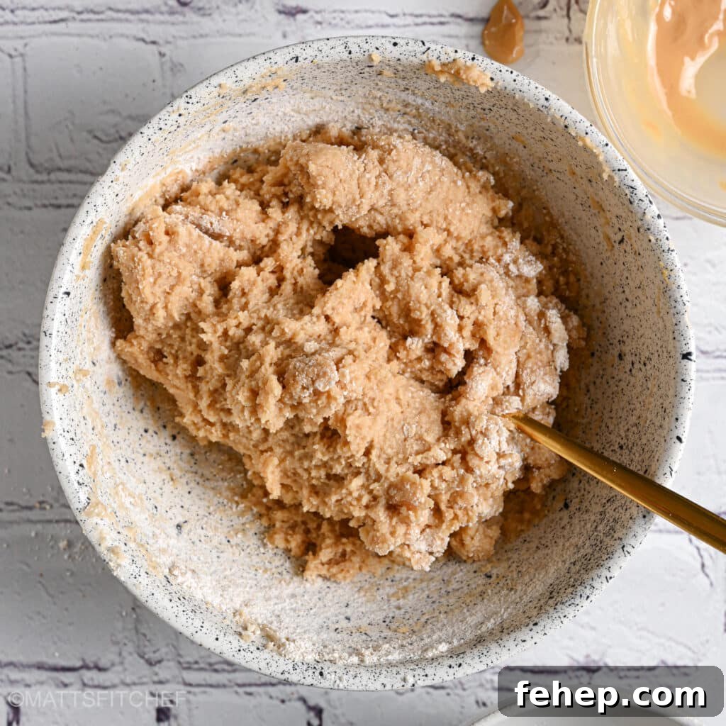 Protein dough after mixing