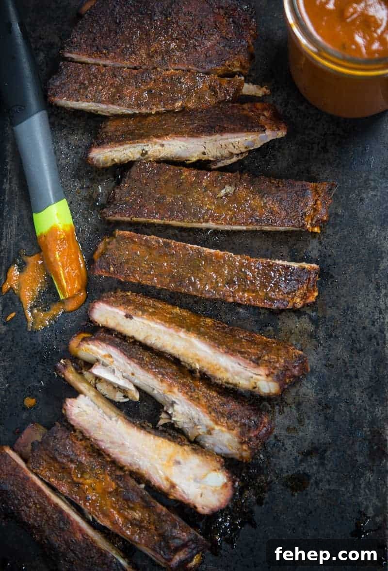 Keto Smoked Pork Ribs on a platter