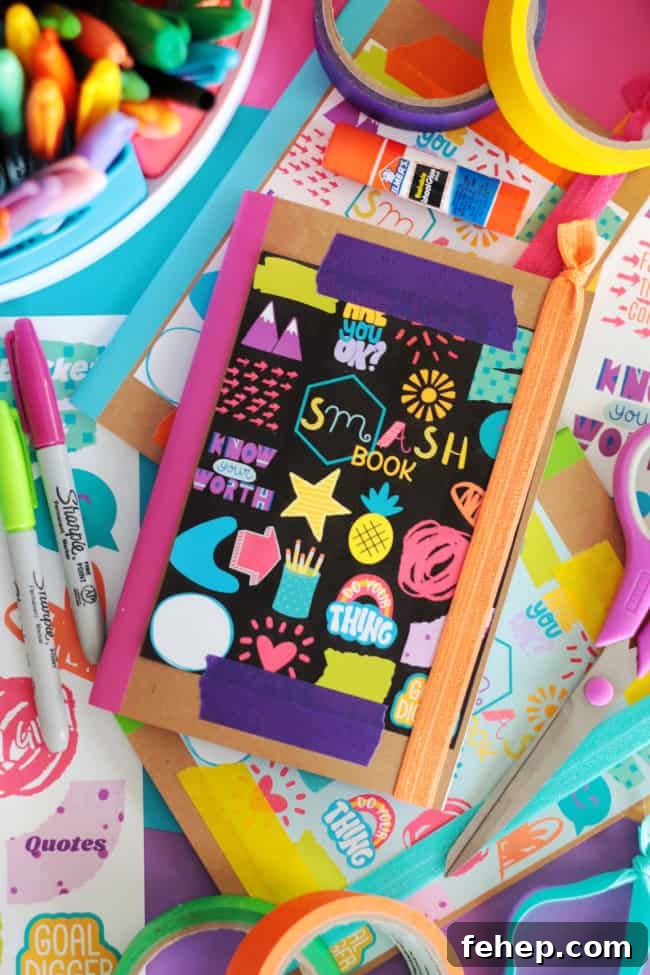 smash book and art supplies