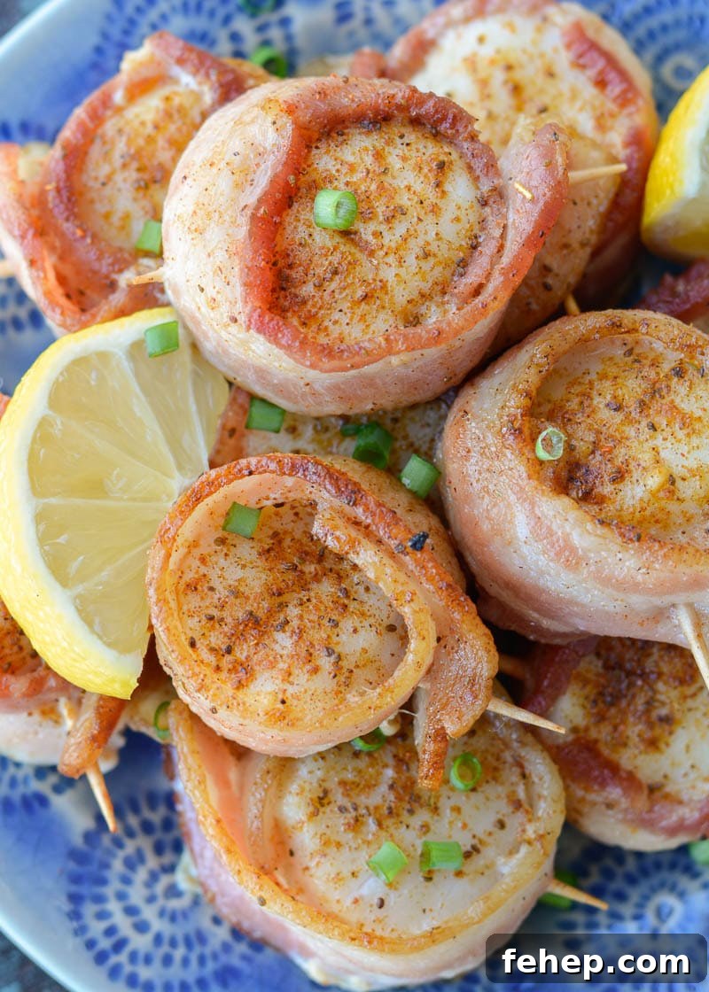Bacon Wrapped Scallops: easy low carb appetizer