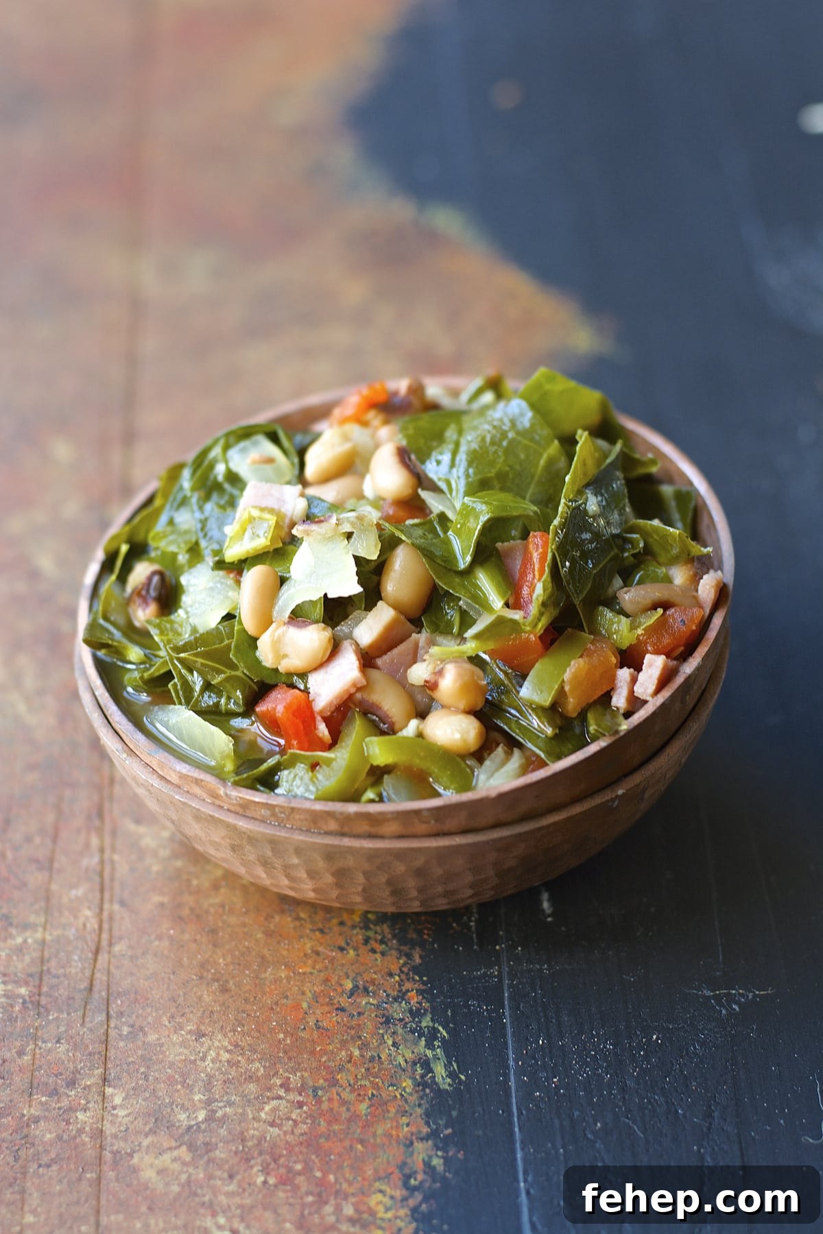 Crock Pot Black Eyed Peas and Collard Greens