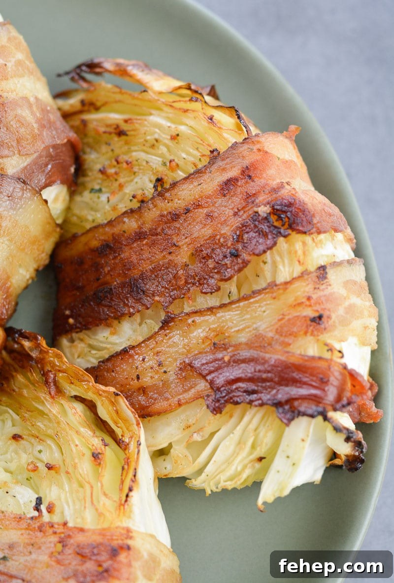 Keto Bacon Wrapped Cabbage