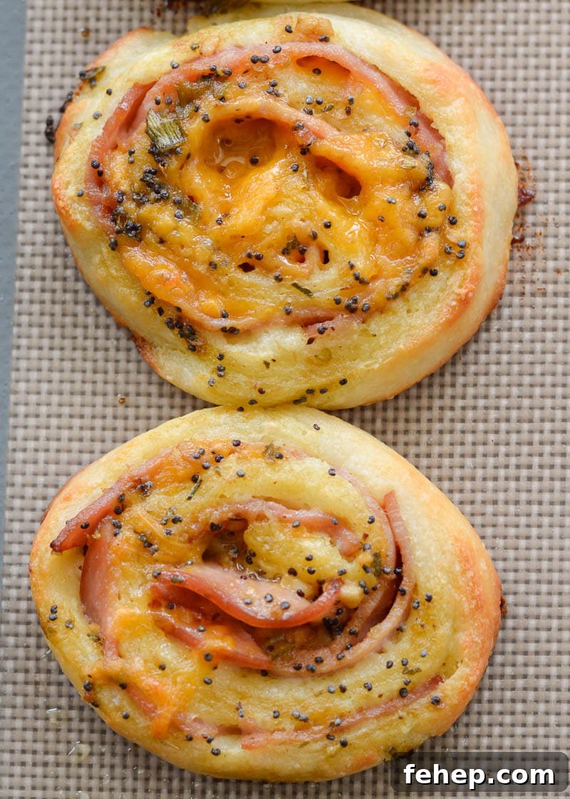 Baked Ham and Cheese Pinwheels (Keto)