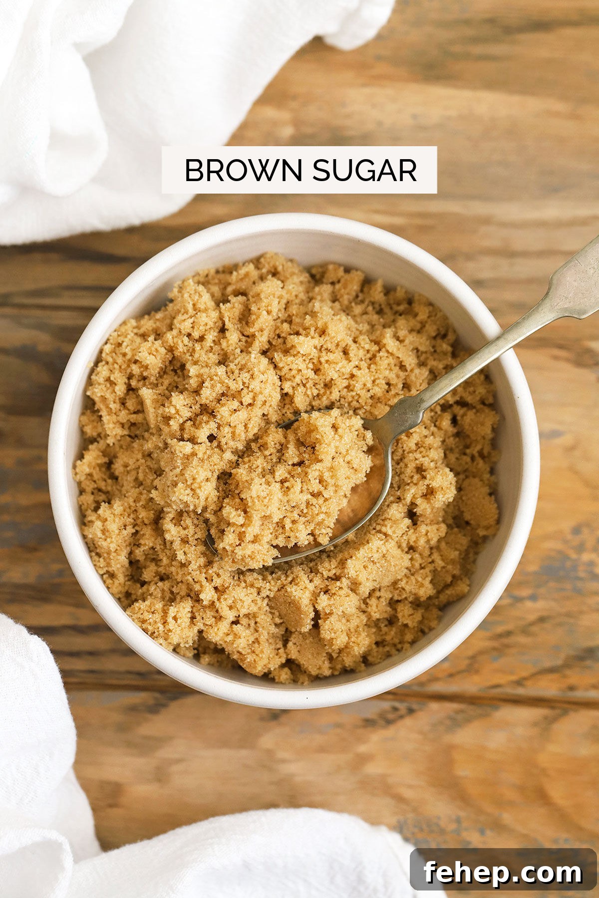 light brown sugar in a white bowl