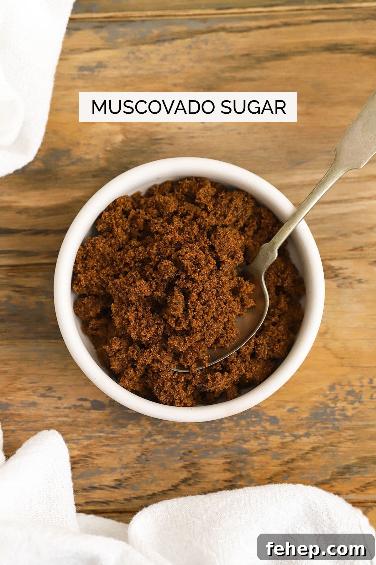 muscovado sugar in a white bowl
